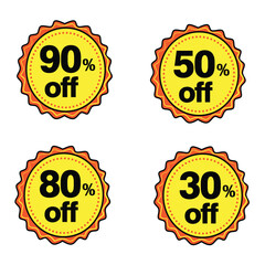 Sale banner sticker with discount percent off