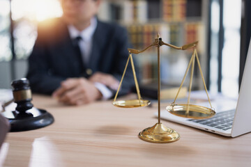 Lawyer or judge consult, lawyers discussing about contract and agreement concept.