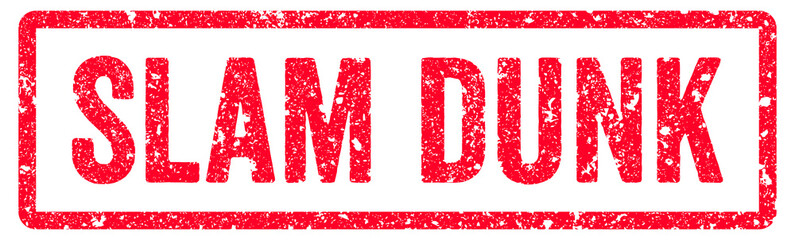 Slam Dunk Stamp Transparent Seal, Red Grunge Slam Dunk Word Rubber Stamp Seal © BORN