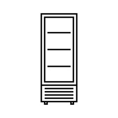 Display refrigerator line icon isolated on white background