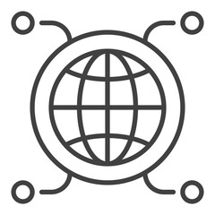 International Relations vector round linear icon or symbol