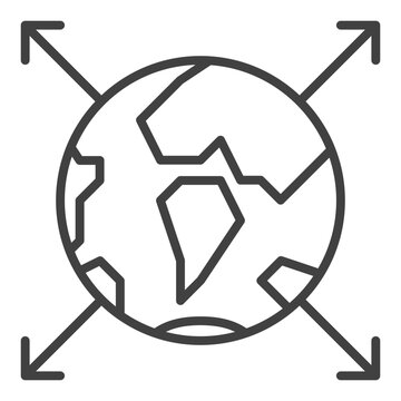 International Relations vector Earth Planet linear icon or symbol