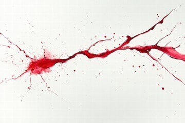 Fototapeta premium Abstract Red Ink Splash on White Background
