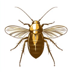 Detailed illustration of a cockroach with spread wings.