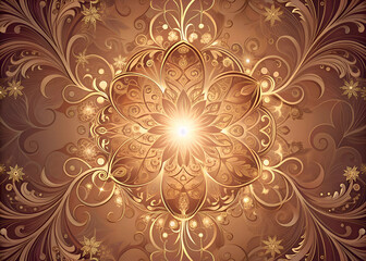 Golden Floral Design. Ornamental Pattern for Luxury Decor