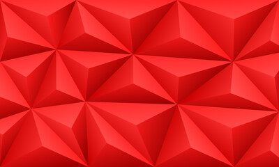 3d red triangle polygon pattern background