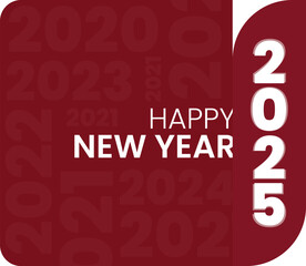 Happy new year 2025 sticker design
