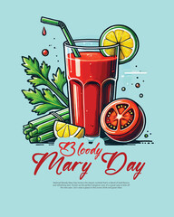 National bloody mary day social media post banner template