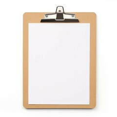 small clipboard , Isolated white background, flat lay 