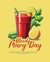 National bloody mary day social media post banner template