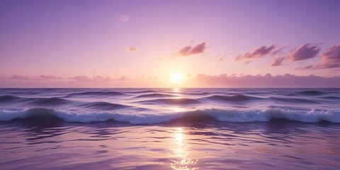 Obraz premium Calming Sea on a Light Purple Background with Gentle Waves , purple background, soothing