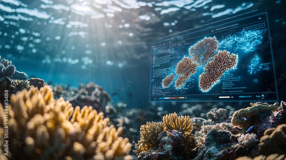 Poster coral reef health map and virtual twin analysis for monitoring and mitigating bleaching risks in the