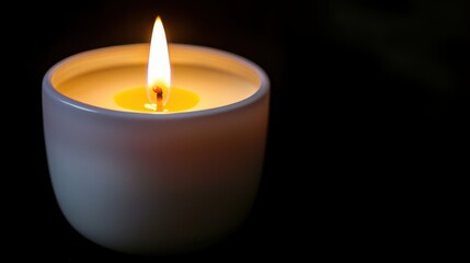 Fototapeta premium Mindfulness candle meditation cozy home space serenity peace acceptance in tranquil environment