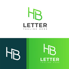 Obraz premium Creative HB, BH letter logo design template elements. Modern abstract digital alphabet letter logo