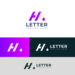 Fototapeta premium Creative HA, AH letter logo design template elements. Modern abstract digital alphabet letter logo