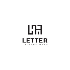 Creative HA, AH letter logo design template elements. Modern abstract digital alphabet letter logo