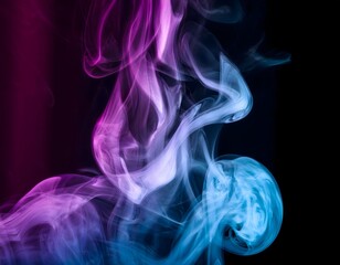 Abstract Smoke Composition: Purple, Pink, and Blue Swirls