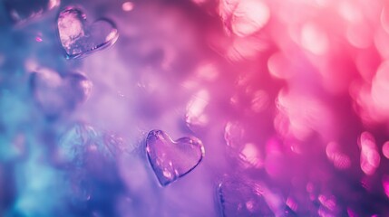 A blend of pastel colors and glowing bokeh lights forming abstract heart shapes, symbolizing tenderness and affection.