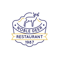 Simple Logo with Deer icon. Simple deer logo icon for social media, app, and web design. Vector illustration.