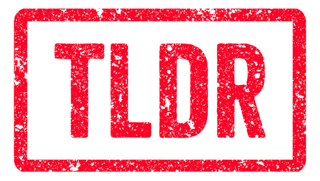 Tldr Stamp Transparent Seal, Red Grunge Tldr Word Rubber Stamp Seal