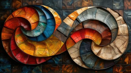 Fototapeta premium Abstract colorful swirling infinity symbol artwork.