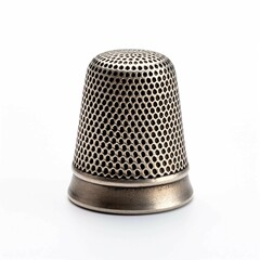thimble , Isolated white background, flat lay