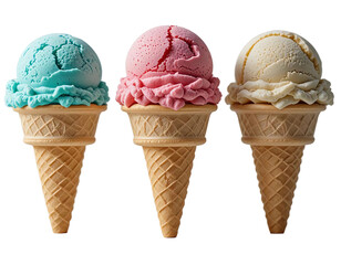 Ice cream cone isolated on white background. Suitable for marketing or business purposes. PNG file