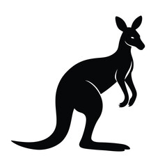 Fototapeta premium kangaroo vector black color silhouette