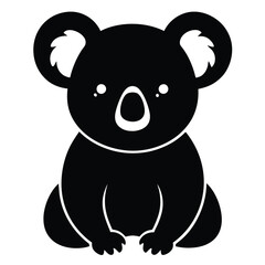 Naklejka premium koala bear vector black color silhouette