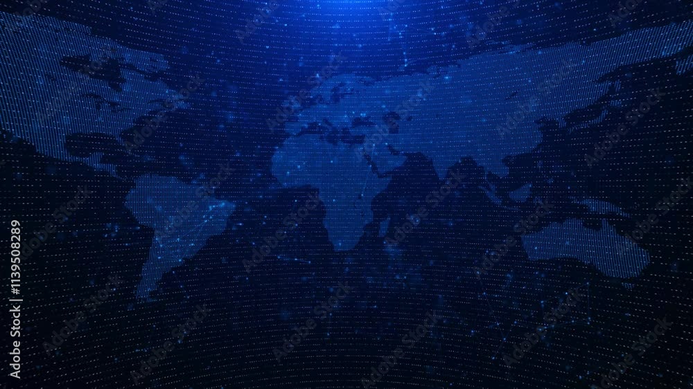 Poster concept of world map earth news globe animation on digital artificial intelligence cyberspace networ