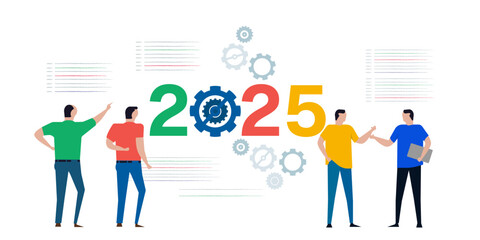 Looking at new year 2025 discuss target in business company concept of gear industry technology cooperation collaboration