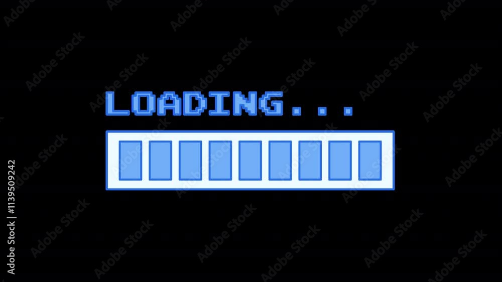 Poster animated loading icon in y2k style with ice effect. alpha channel
