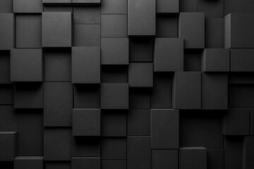 Black Abstract Cube Wall Background