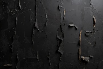 Obraz premium Black Cracked Paint Texture with Gold Undertones