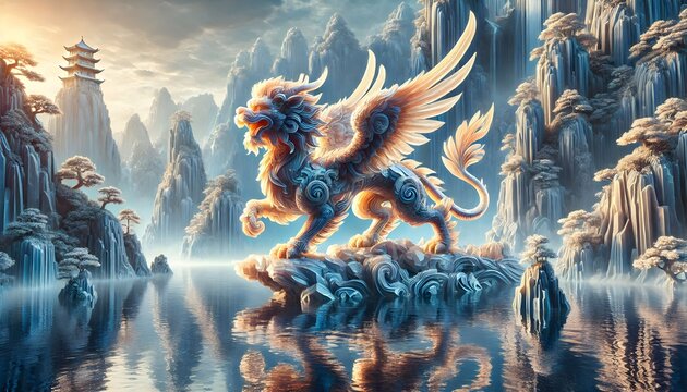 chinese Kirin in the sky