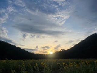 sunset in the mountains