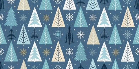 seamless pattern with christmas trees