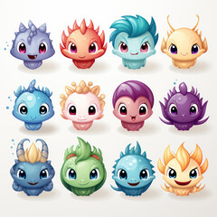 Obraz premium set of funny cartoon animals By Generated AI