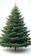 Obraz premium A large green Christmas tree adorned with bright, sparkling lights for celebration