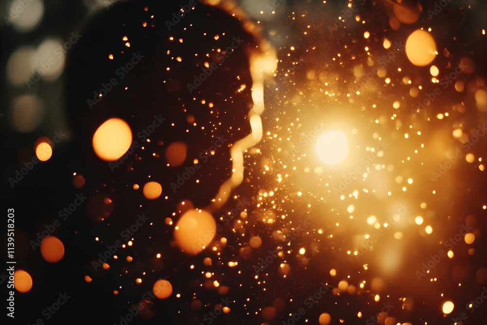 Poster golden sparkles abstract background image