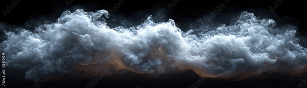 Aufkleber swirling clouds with soft edges and illuminated highlights appear against a dark backdrop