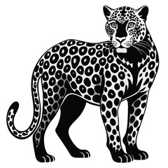 Obraz premium leopard vector black color silhouette