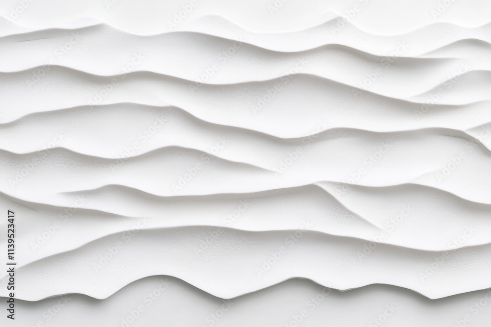 Poster a mesmerizing abstract wave pattern on a white surface, creating a serene and modern aesthetic.