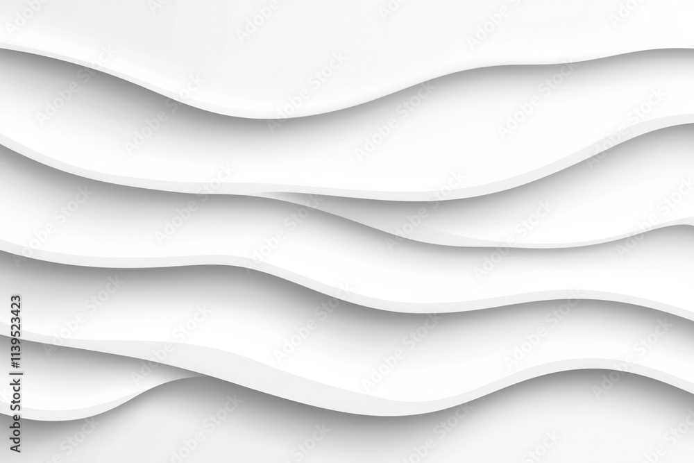 Poster abstract white wave patterns create a soothing texture, perfect for backgrounds or design projects.