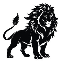 lions vector black color silhouette
