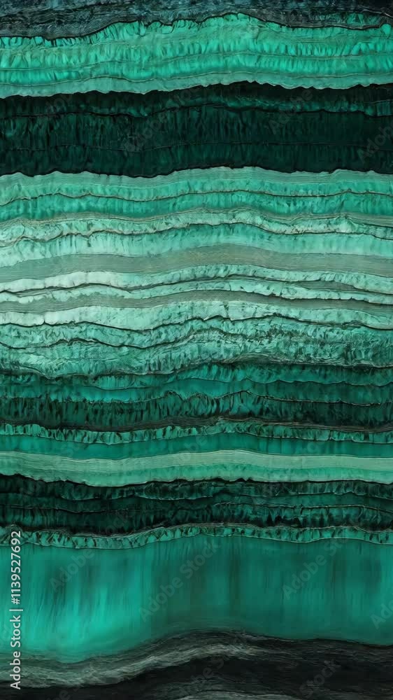 Poster abstract green layered pattern showcasing various shades and textures in a seamless design highlight