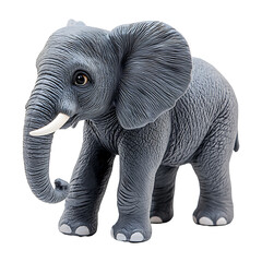 Fototapeta premium Gray Elephant Figurine isolated on transparent background.