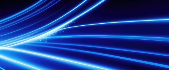 Fototapeta premium Blue Light glowing shiny lines effect vector background