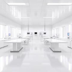 Sterile White Laboratory with Modern Equipment and Clean Design