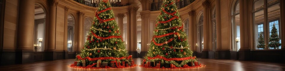 German parliament's Christmas tree decorated with garlands and ribbons, german parliament, germany parliament